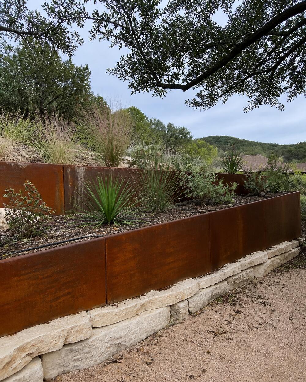 corten steel planter box